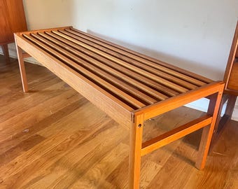 Mid Century Modern Danish Teak Bench By Lysgaard Mobler