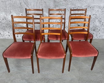 Set Of 6 Mid Century Modern Teak Chairs By G Plan Ladder Back