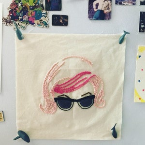 Embroidered Rockabilly Lady Fabric Patch