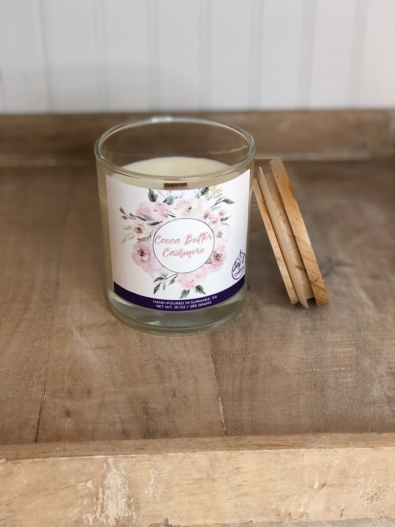 Cocoa Butter Cashmere Scented Candle Wooden Wick Candle Soy Etsy