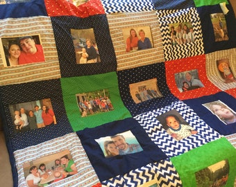 Memory quilt, picture quilt, photo quilt, support childhood cancer research!:)