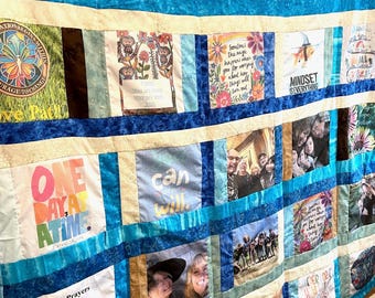 Custom Photo Quilt, Personalized Memory Keepsake, Childhood Cancer Research Support