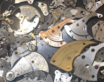 Vintage watch parts / Bridges, mixed lot all ultra sonic cleaned 3 ounces approximately 40 pieces +