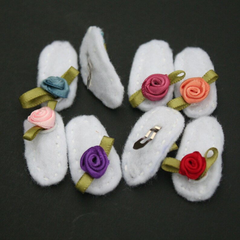 Hair Accessories Toddlers Barrettes Babies Mini Flower Non-Slip Felt Hair Clips