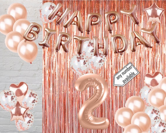 2 compleanno festa rosa oro foto cabina palloncino decorazione