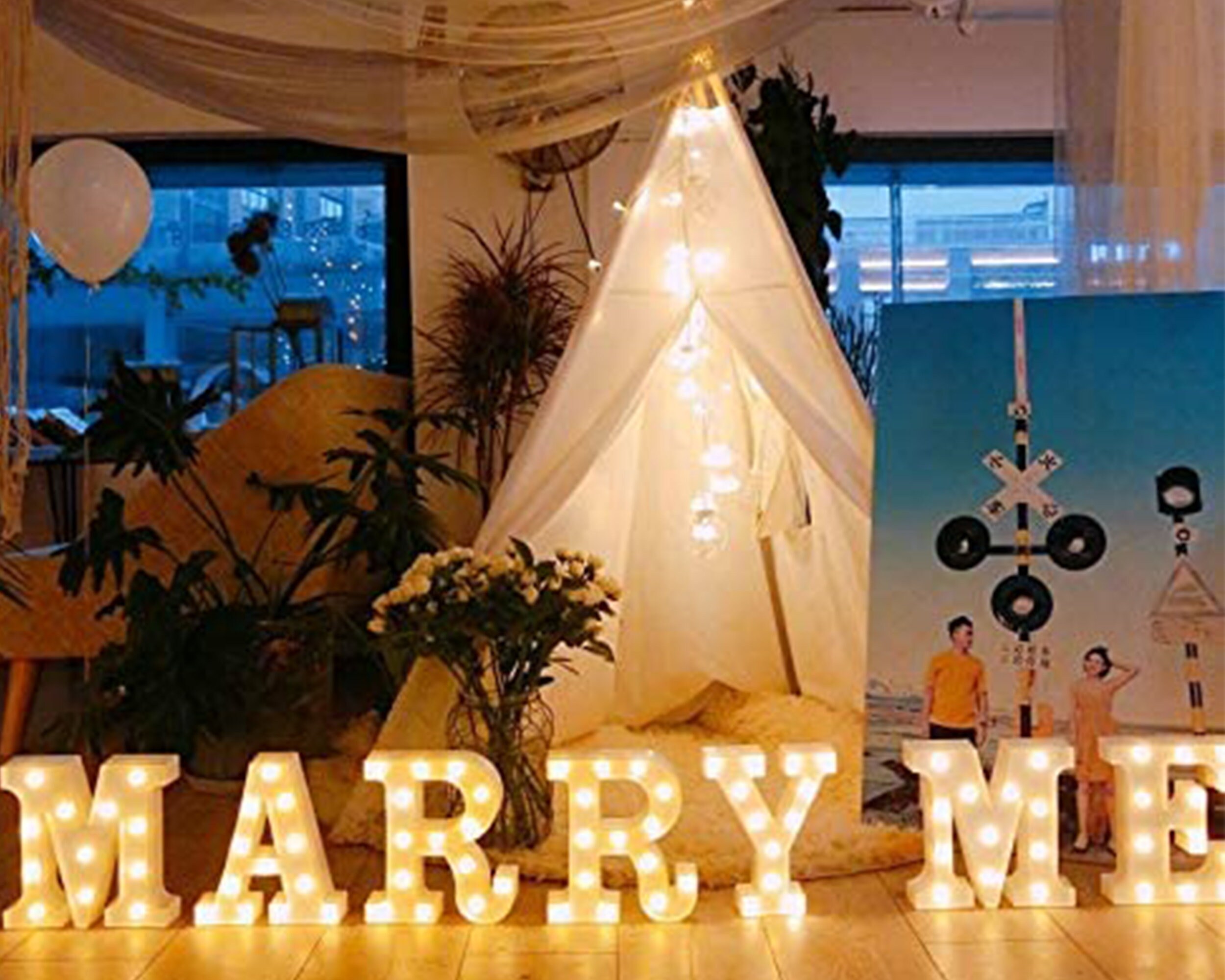 Marry Me Proposal Ideas Light Up Letters Unique Romantic Etsy