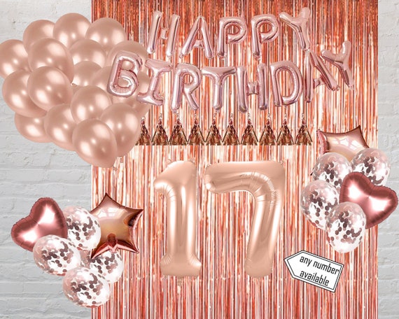 Decoraciones de fiesta de cumpleaños el 17 cumpleaños - Etsy España