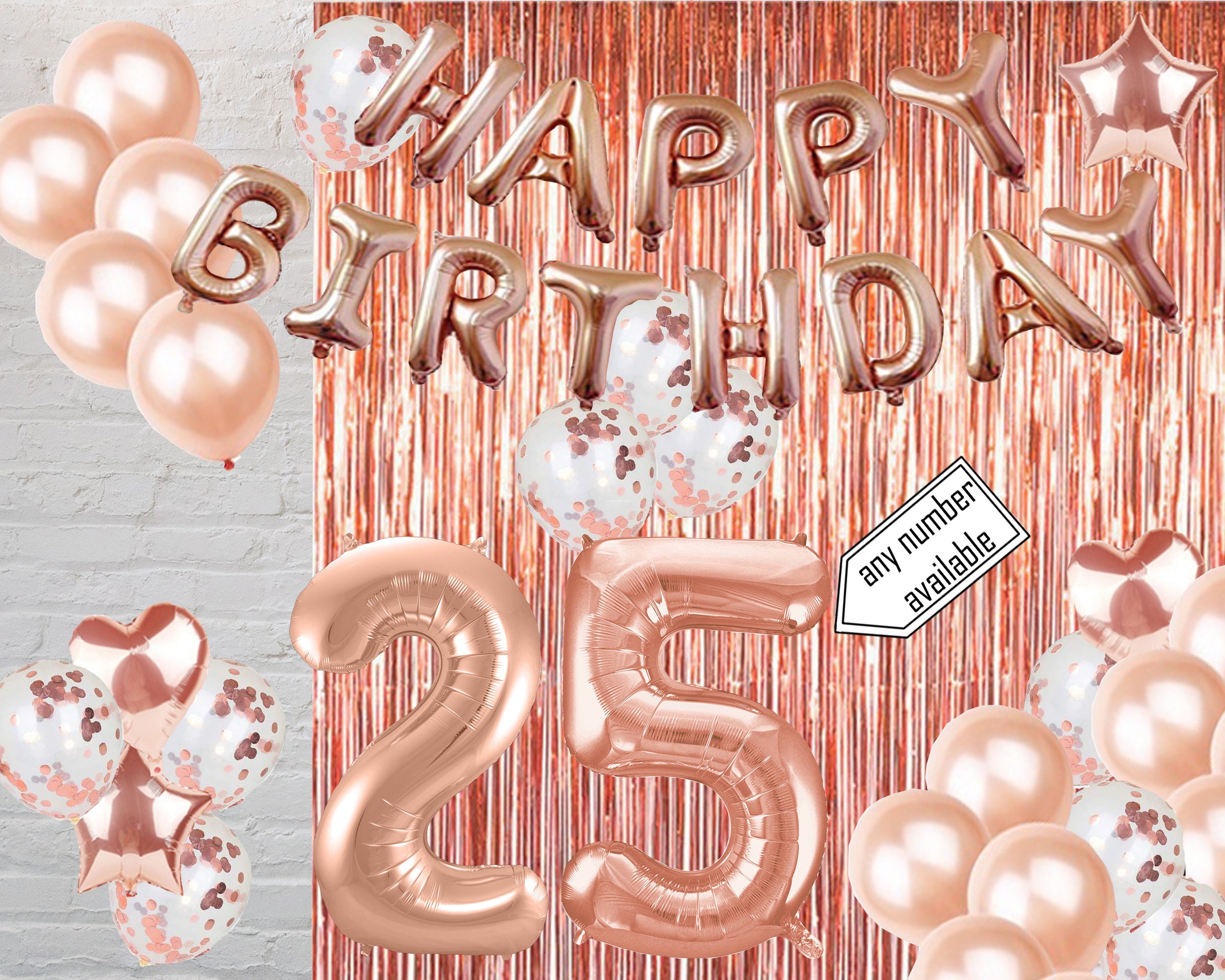 25th Birthday Party Rose Gold Photo Booth Balloon Backdrop - Etsy ...