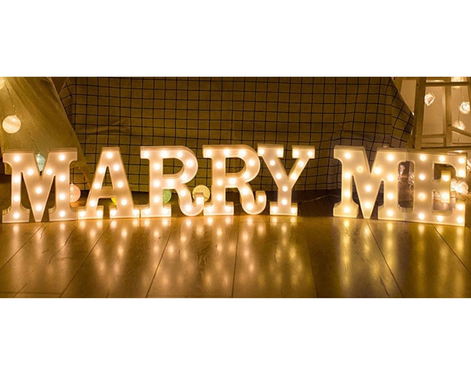 Marry Me Proposal Ideas Light Up Letters Unique Romantic Etsy
