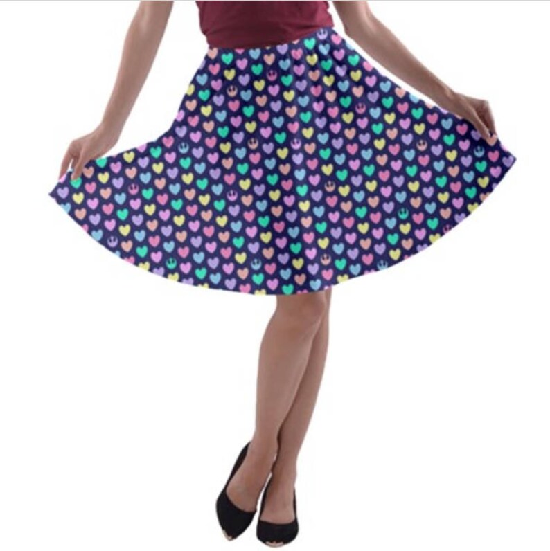 Star Wars A-Line Skater Skirt The Last Jedi Skirt Star Wars Skirt Rebel Pastel Rainbow Skater Skirt Knee Length Skater Skirt Rebel Scum