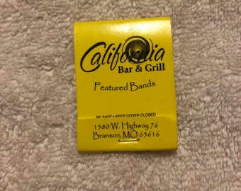 California Bar and Grill Matchbook