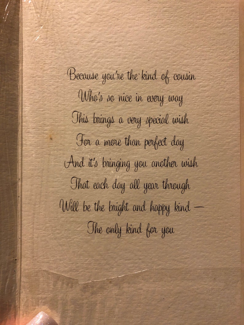 Vintage Cousin Birthday Card