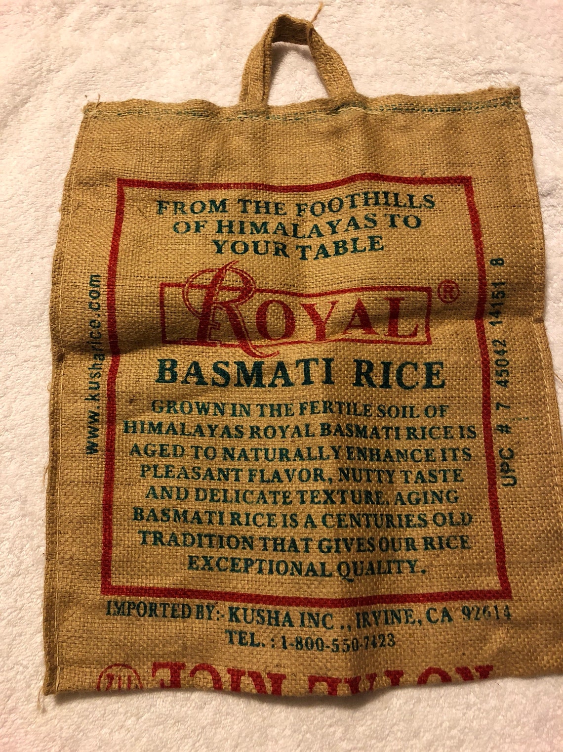 Basmati Rice Bag Tote Etsy