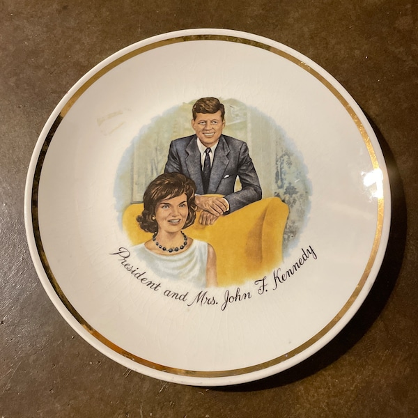 President and Mrs. John F Kennedy Commemorative Plate