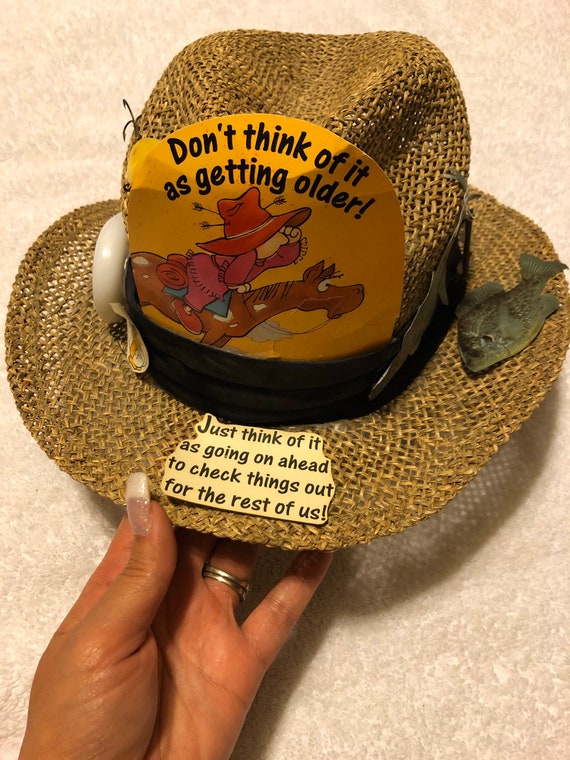 Funny Over The Hill Straw Hat - image 1