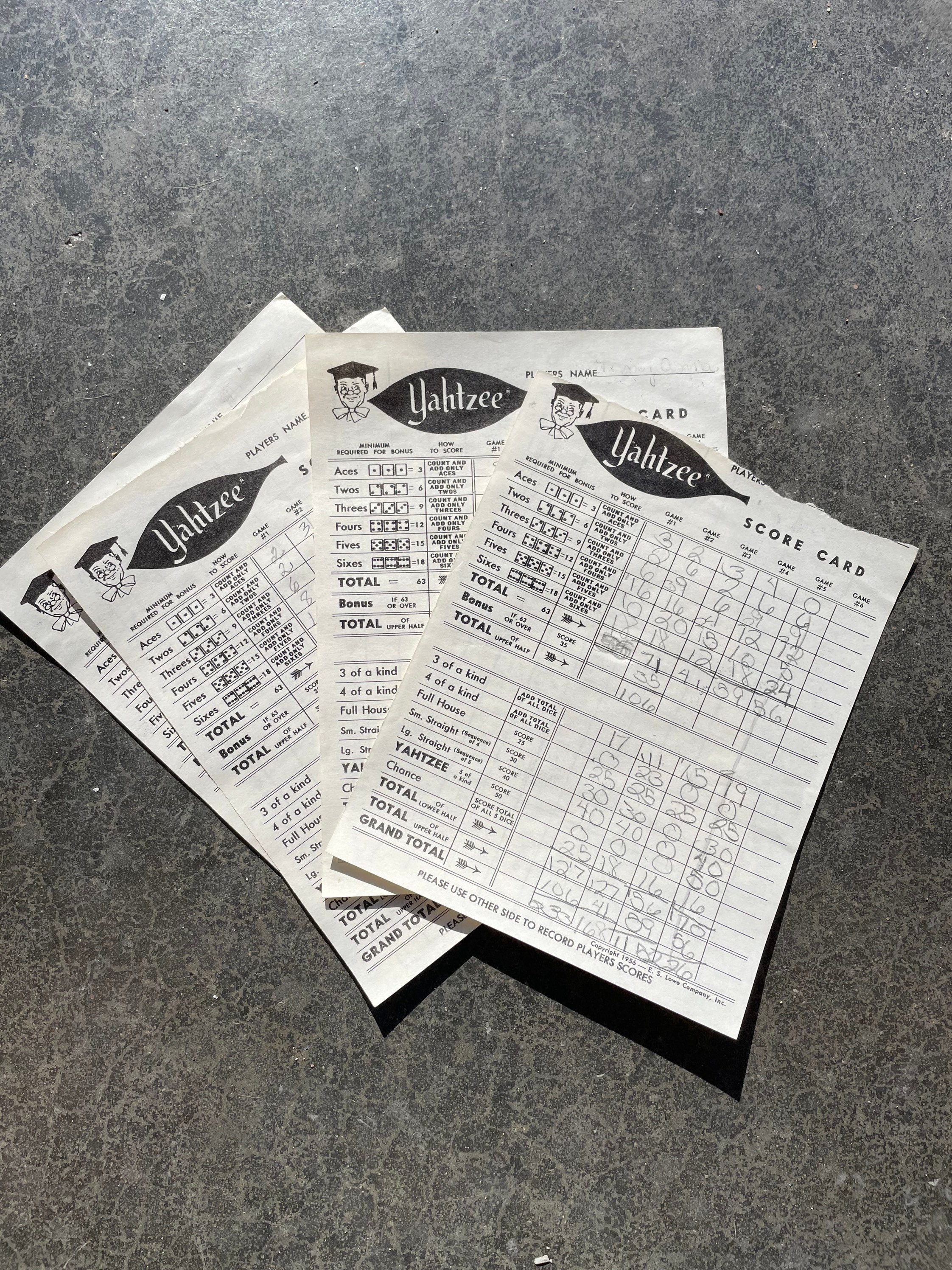 1967 Yahtzee Score Cards Etsy