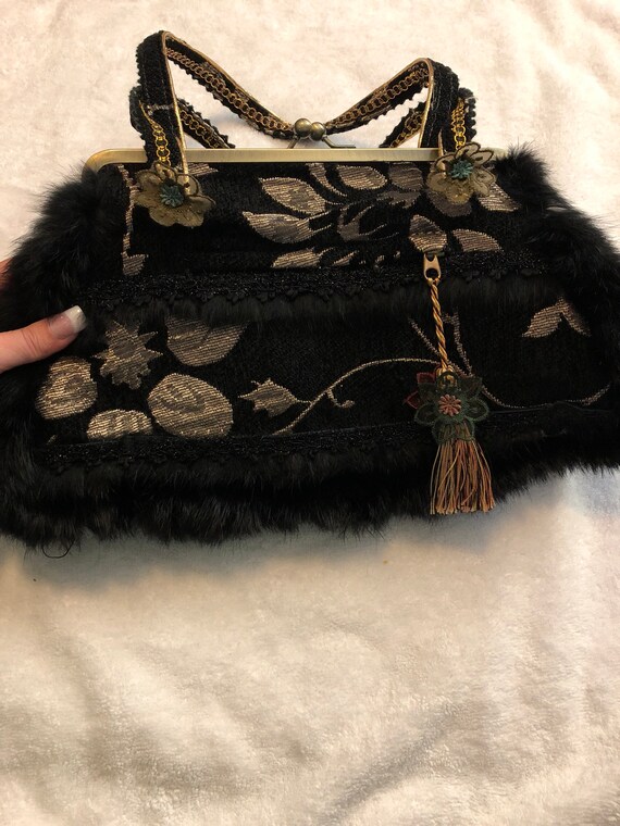 Faux Fur Carpet Bag
