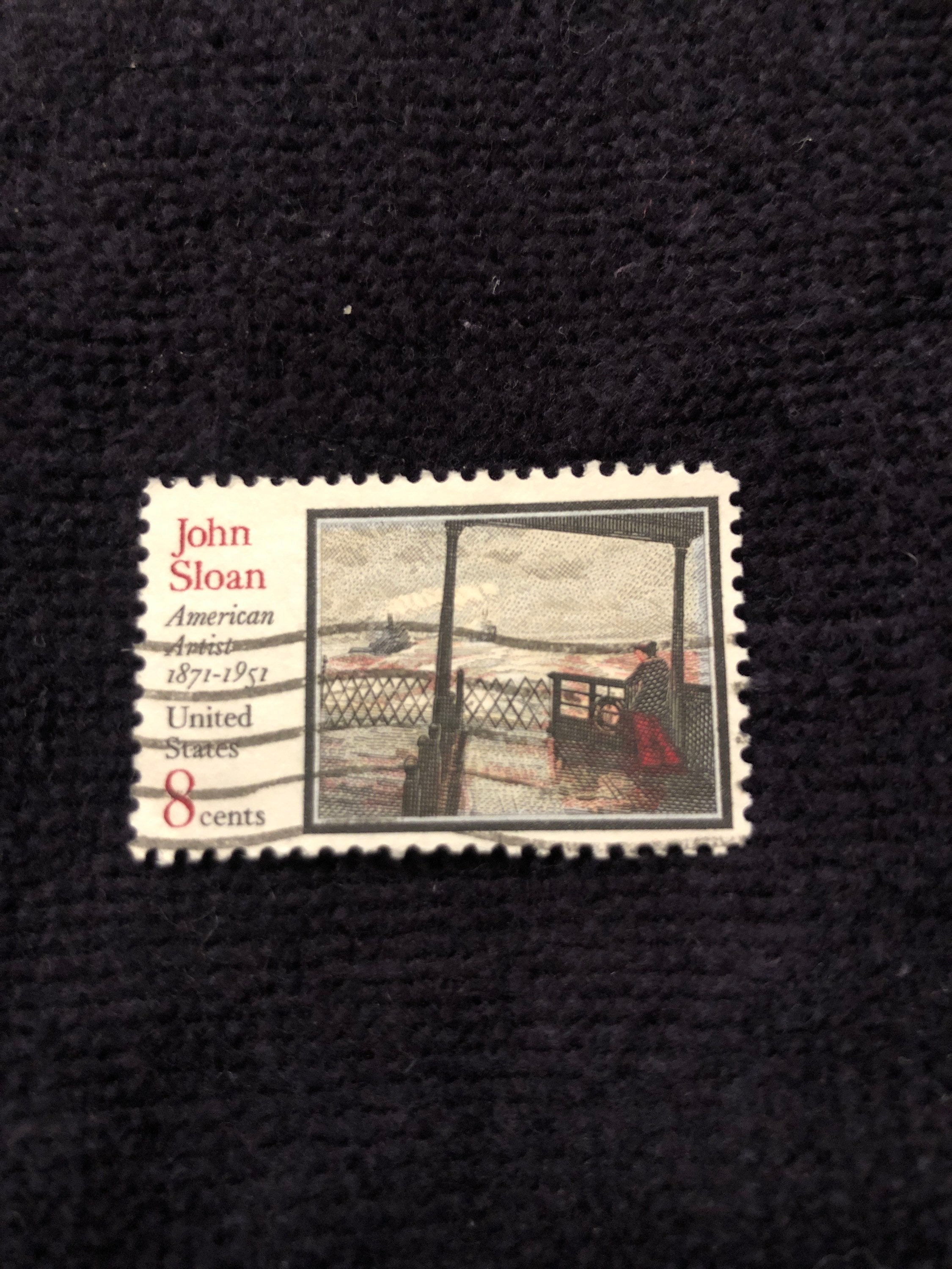10 Unused Vintage Postage Stamps for Mailing Letters USPS  John Sloan Painting Art  8 cents  1971  No 1433