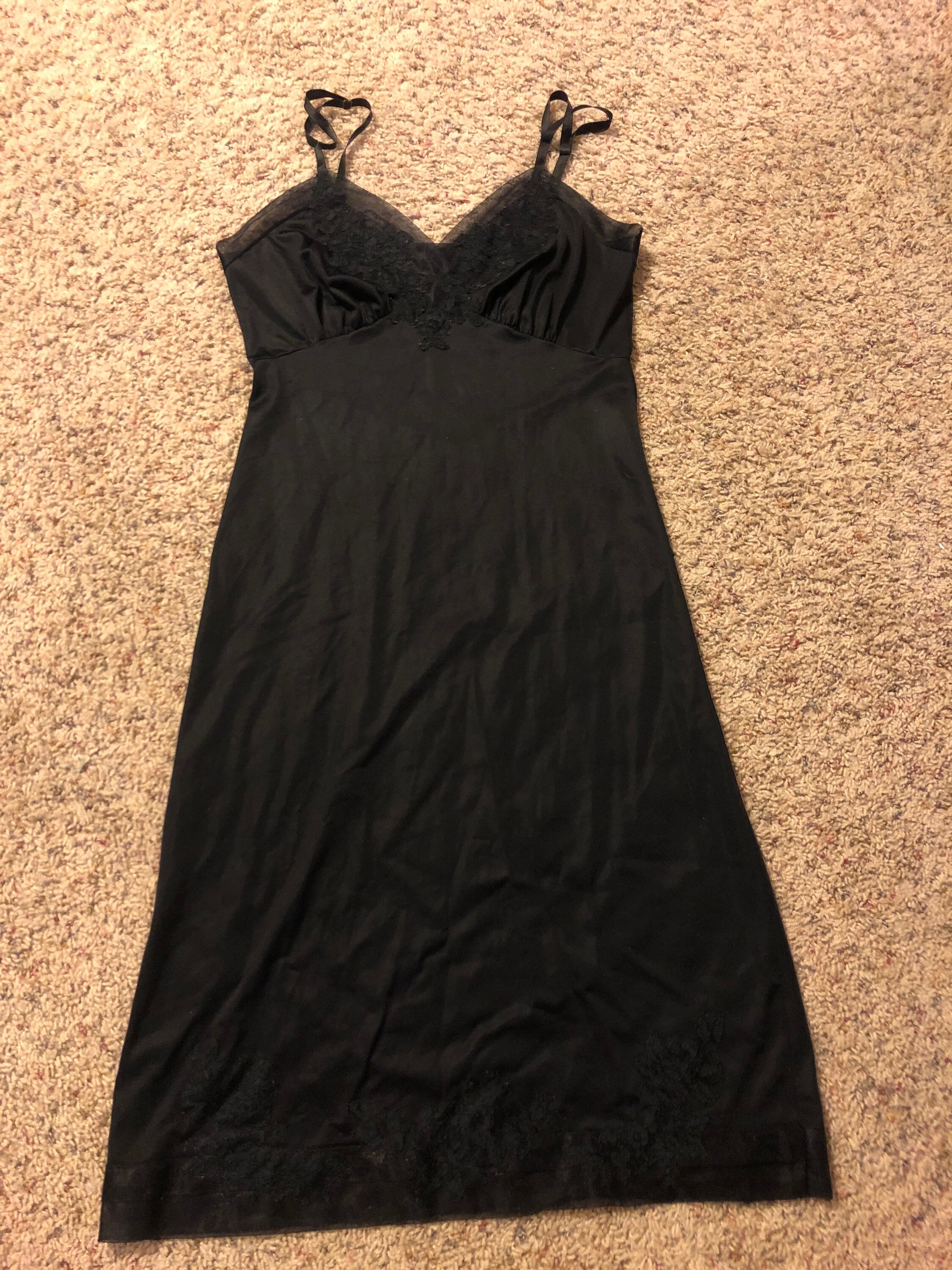 black half slip with lace trim