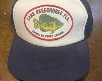 Vintage Lake Okeechobee Florida Patch Trucker Hat