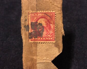 1914 Washington 2 Cent US Briefmarke, Scott #425, rote Rose