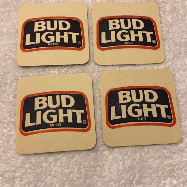 Set of 4 Bud Light Beer Souvenir Coasters