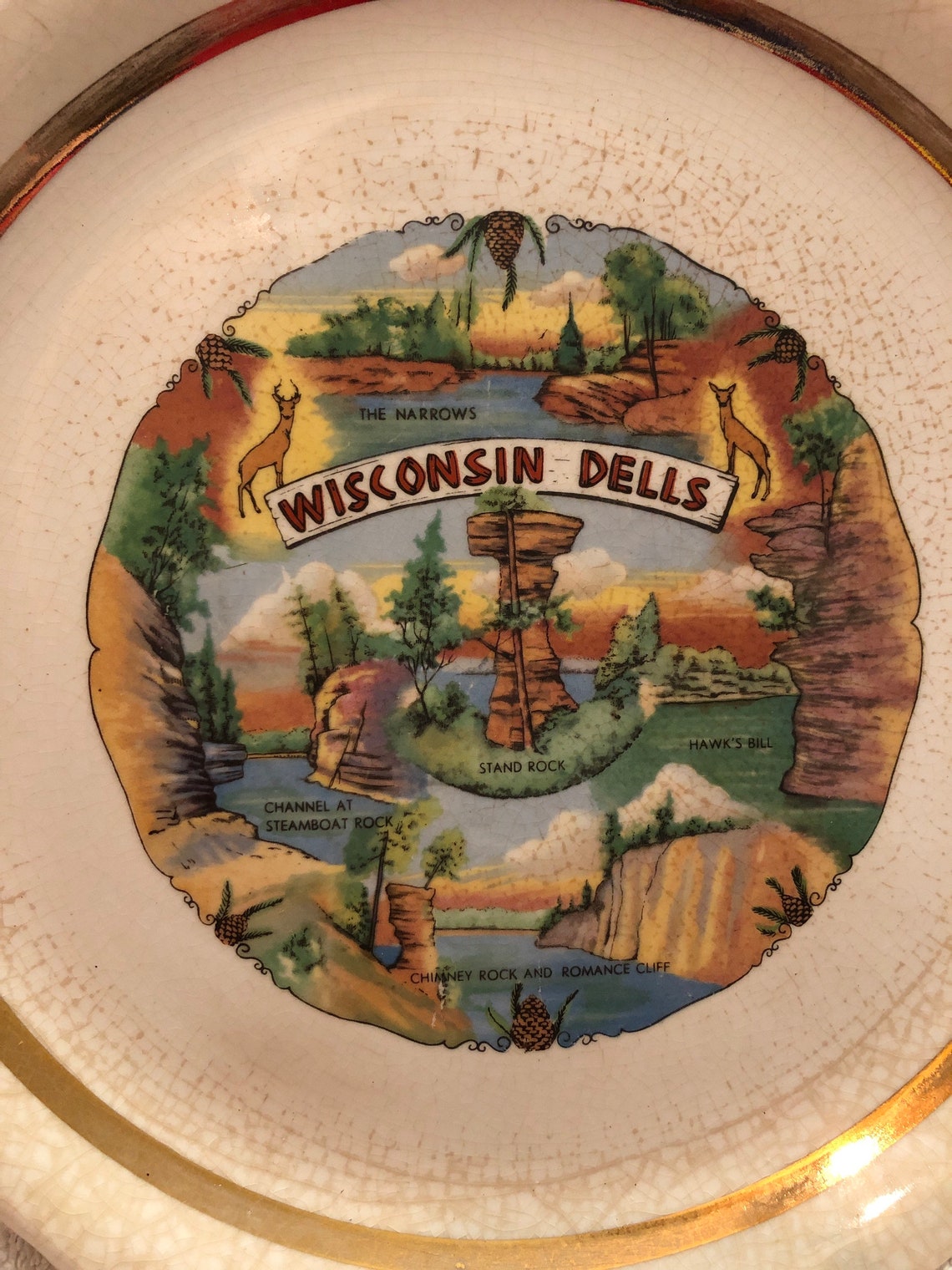 Wisconsin Dells Souvenir Plate Etsy