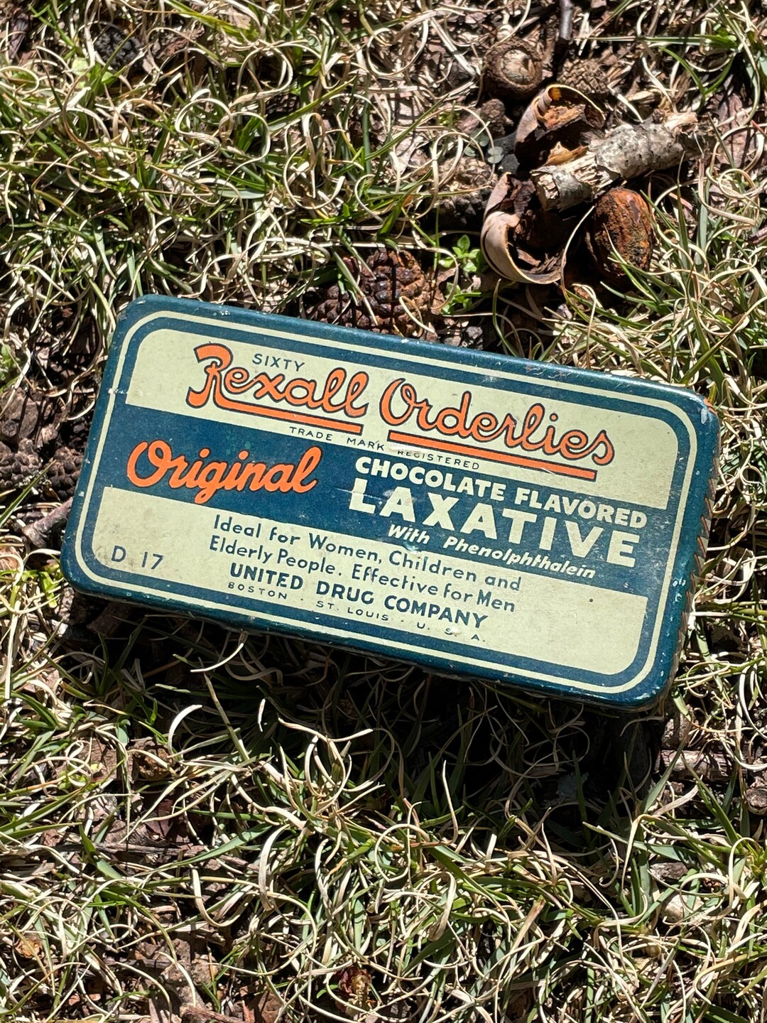 Rexall Orderlies Laxative Tin Etsy