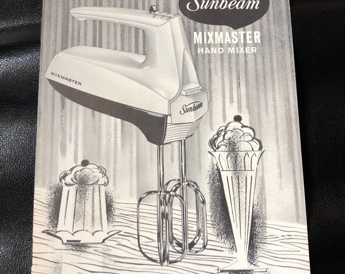 Sunbeam Mixmaster Hand Mixer Recipe and Instruction Etsy
