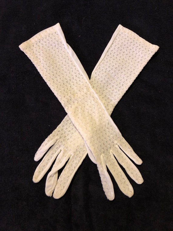 White Lace Gloves - image 1