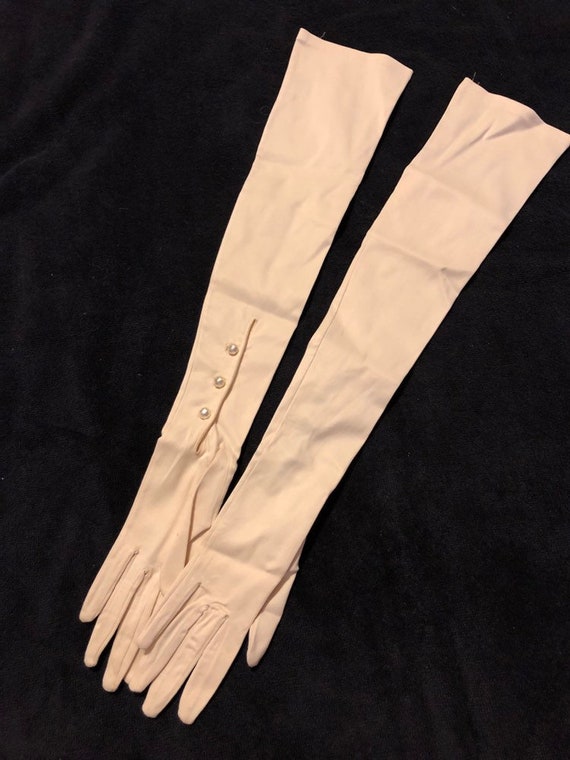 long cream gloves