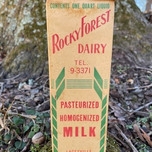 Vintage Rare CLARKS Waxed Milk Carton One Half Gallon Homogenized