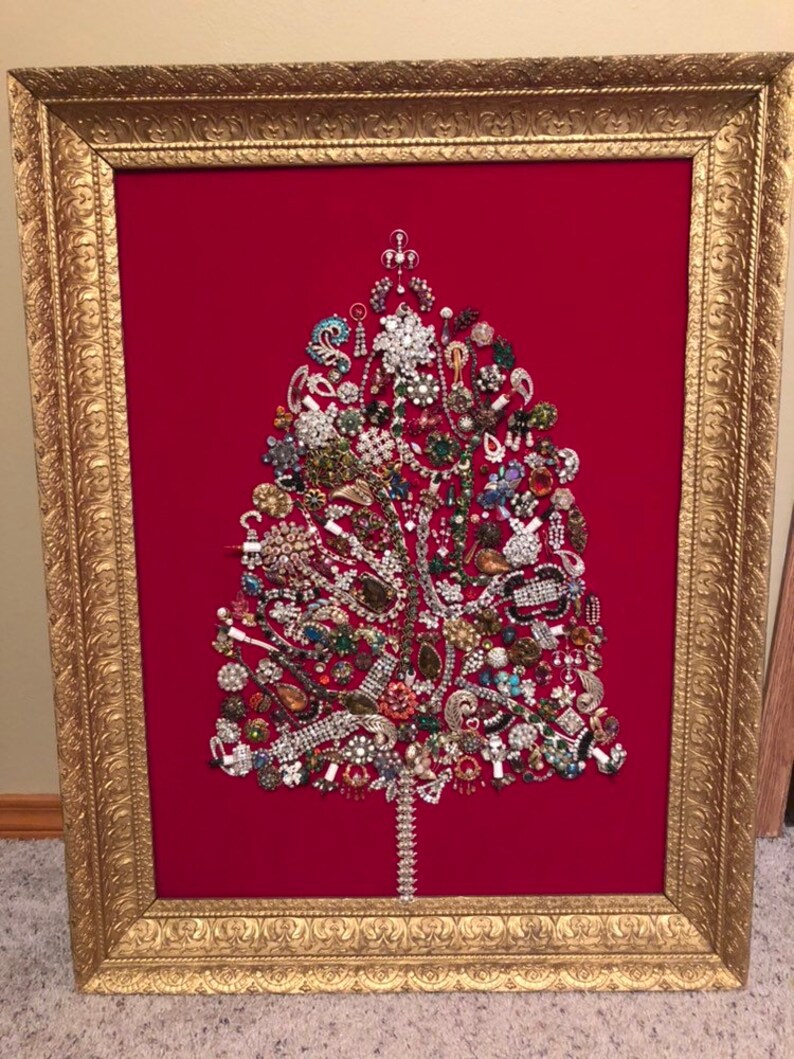 Costume Jewelry Holiday Tree Wall Art Etsy