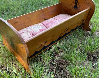 Antique baby hotsell doll cradle