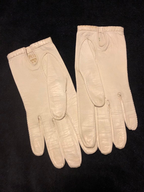 White Leather Gloves - image 2