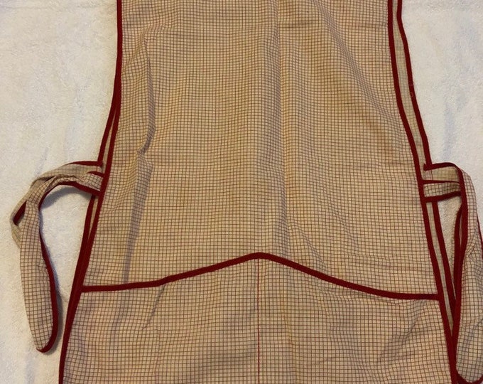 Red Smock Style Apron Etsy