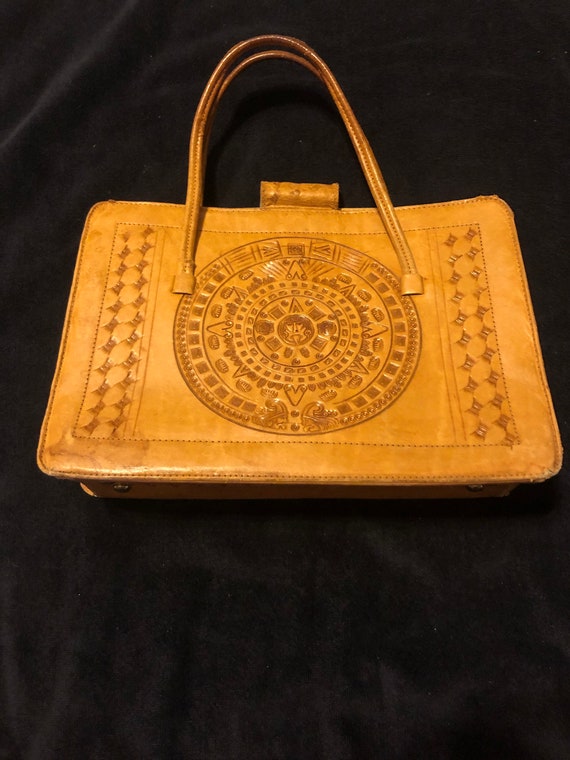 Vintage Tooled Handbag - image 3