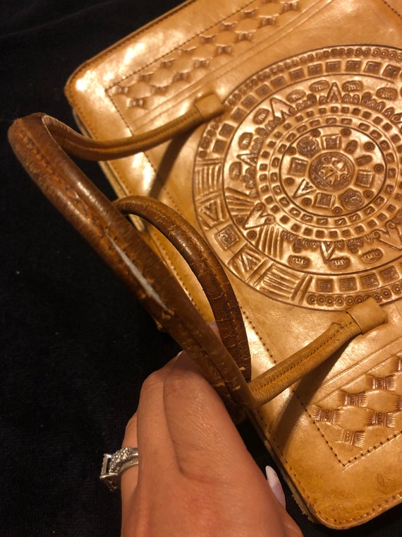 Vintage Tooled Handbag - image 6