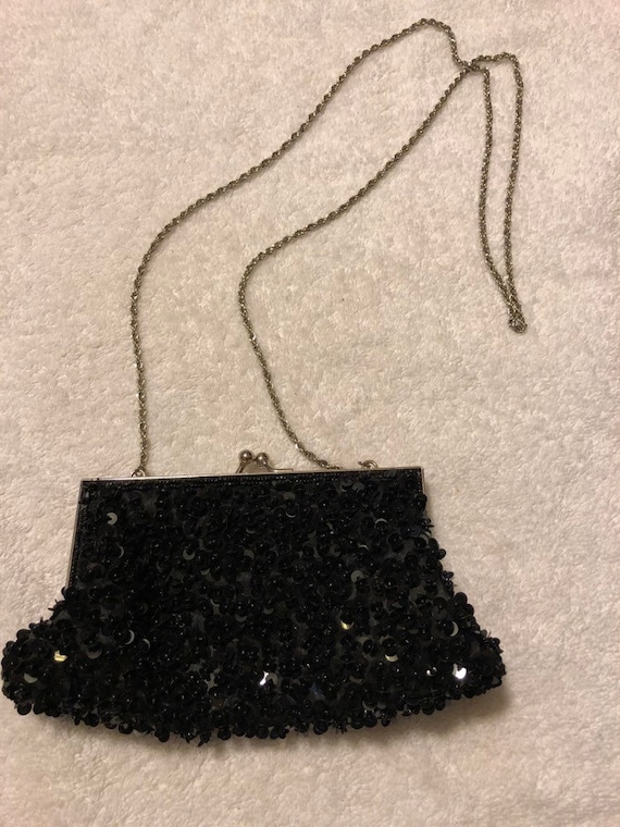 Black Sequin Evening Bag