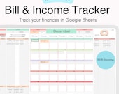 Monthly Bill Tracker Budget Template, Monthly Bill Calendar Income and Expense Tracker, Financial Organizer, Bill Payment Planner