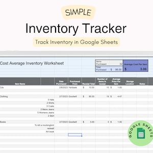 Easy Inventory Spreadsheet Small Business Inventory Tracker Inventory Expense Tracker Google Sheets Template Inventory Log Cost Calculator