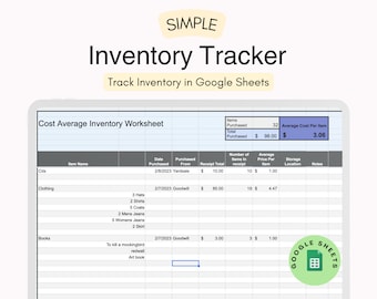 Easy Inventory Spreadsheet Small Business Inventory Tracker Inventory Expense Tracker Google Sheets Template Inventory Log Cost Calculator