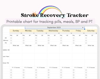 Medication Tracker, Daily Food & Blood Pressure Log, Health Planner for Cancer, Stroke Recovery Patient, Medical Binder Checklist