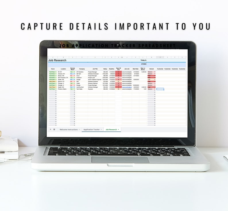 Job Application Tracker, Job Application Planner, Job Search Organizer