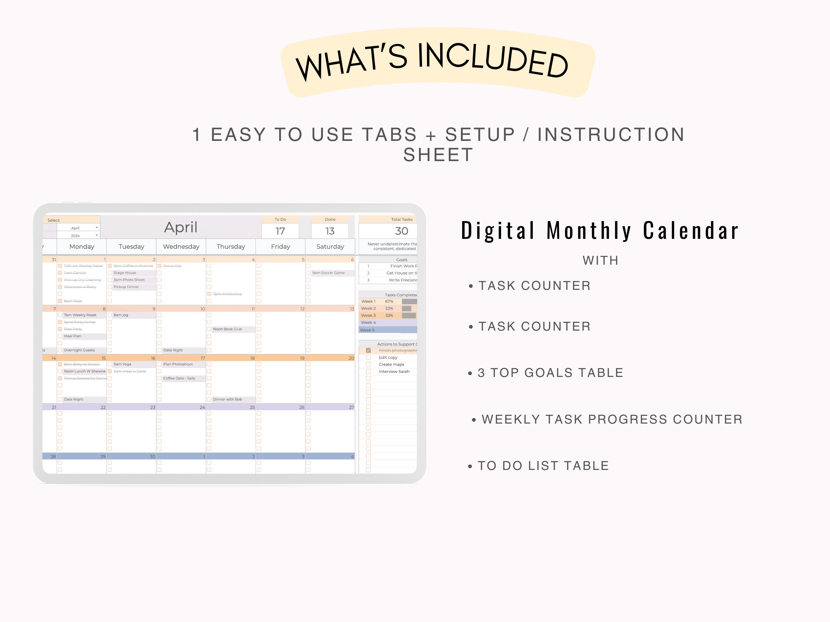 Monthly Calendar 2025 2026 Planner Google Sheets Editable Calendar Task ...