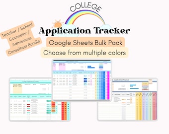 College Application Tracker for School Counselors Highschool Advisor College Admission Consultant Tool Google Sheets Spreadsheet