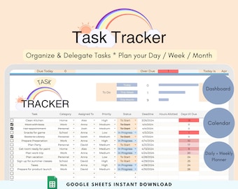 Daily Planner To Do List Task Tracker - Weekly, Monthly Organization & Project Management, Digital Calendar, Productivity Planner Dashboard