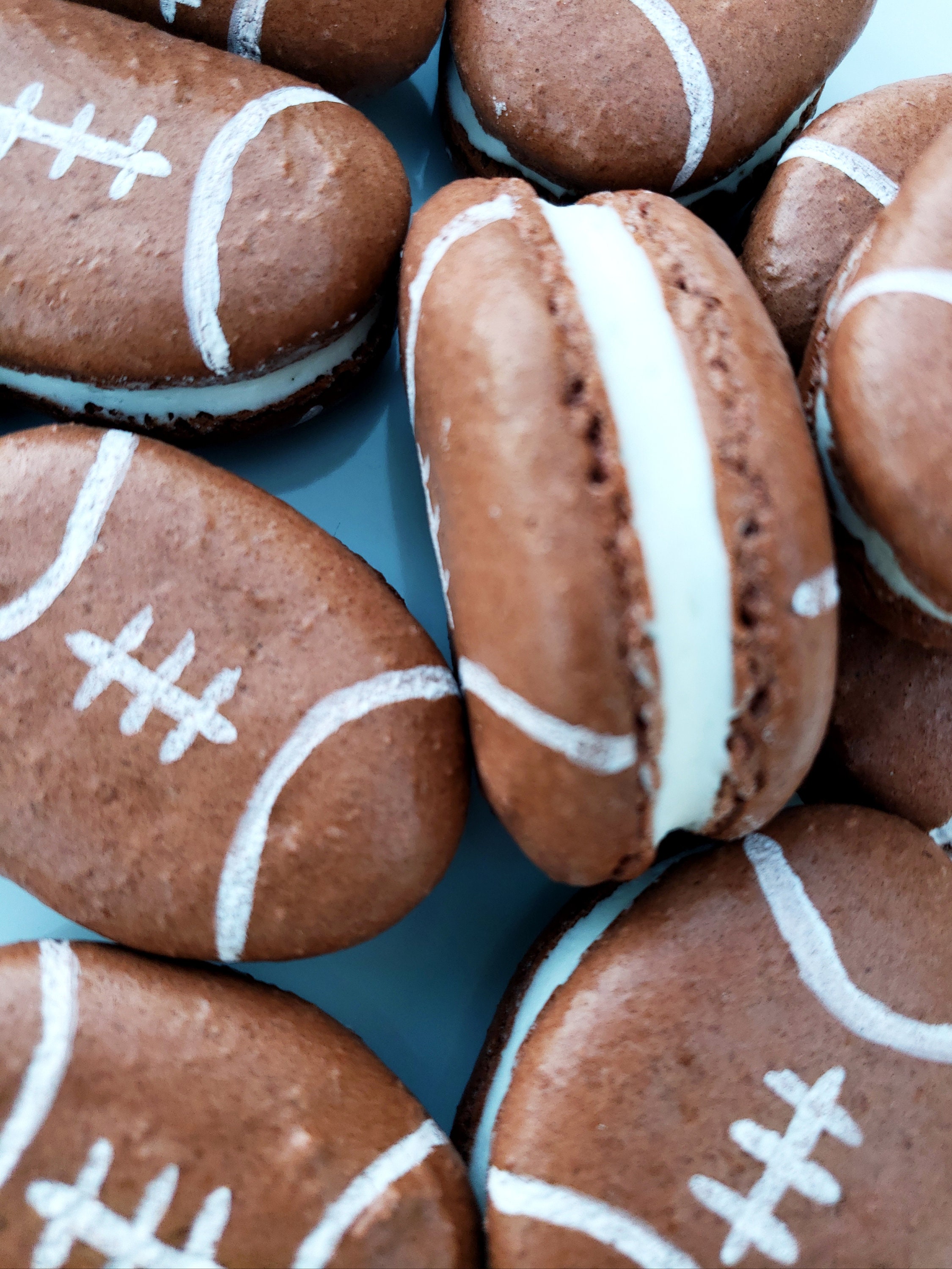 12 Football French Macaronssport cookiesbaby shower Etsy