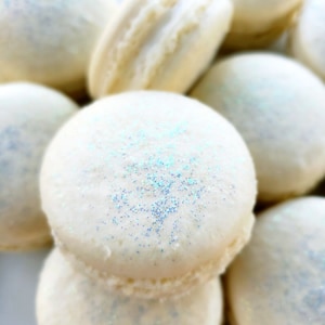 12 Baby blue champagne color Madagascar vanilla Macarons-naturally gluten free cookie, baby boy shower, macaroons,baptism,holidays,christmas