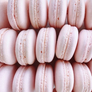 24 French macaron pink champagne shells,no filling(for 12 macaroons)baby shower,wedding favor,baptism,bridal shower,macaroons,birthday party